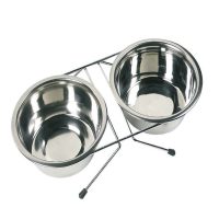 Flamingo  DINNER SET набор миска и поилка для собак, нержавейка , d = 9-13 см, 0.38 л.