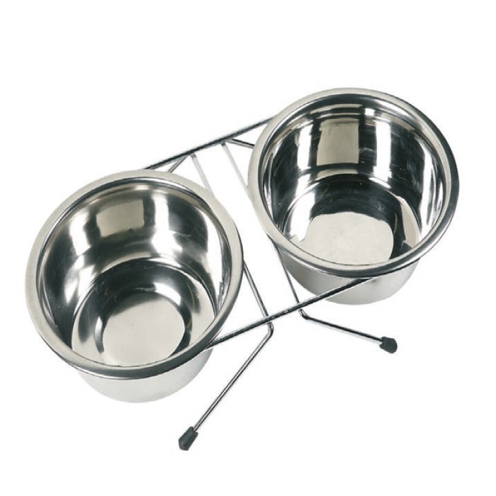 Flamingo  DINNER SET набір миска та напувалка для собак, нержавіюча сталь, d = 9-13 см, 0.38 л.