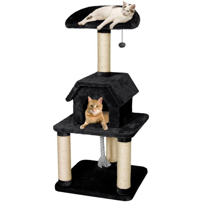 Flamingo  PASCHA SCRATCH TREE паша драпак стійка для котів, 56х56х128 см, чорний.