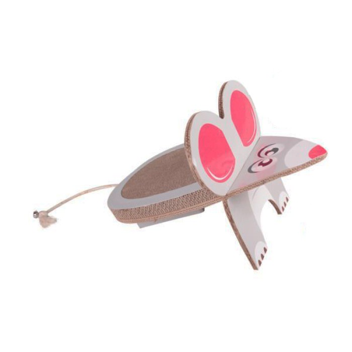Flamingo  Mouse Scratching Board ФЛАМІНГО МАУС кігтеточка для котів, похила, гофрокартон, 45х29х29см.
