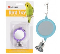 Flamingo  (ФЛАМІНГО) MIRROR ROUND+BELL іграшка для папуг кругле дзерка..
