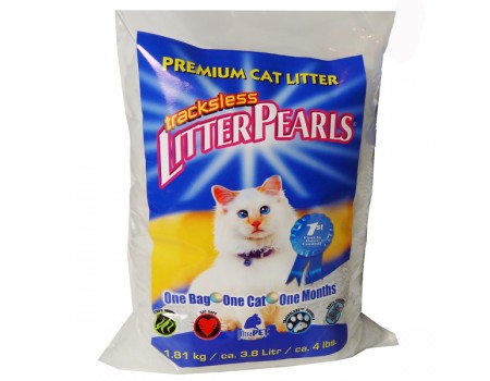 Litter Pearls ТРАКЛЕС (TrackLess) кварцевый наполнитель для туалетов котов , 3.8 л., 1.81 кг.