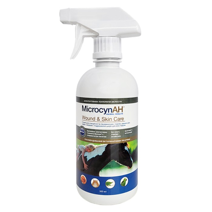 Microcyn Мікроцин WOUND&SKIN CARE LIQUID спрей для обробки ран та догляду за шкірою всіх видів тварин, спрей-рідина, 0.5 л