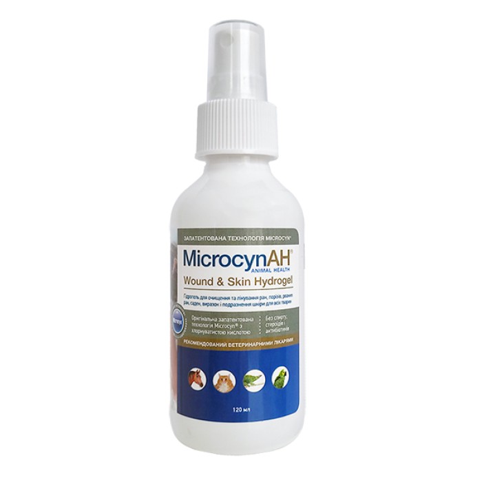 Microcyn Мікроцин WOUND&SKIN HYDROGEL гідрогель для обробки ран та догляду за шкірою всіх видів тварин, спрей-гель, 0.12 л