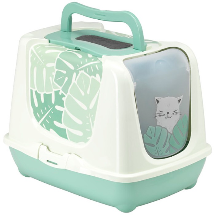 Moderna Trendy Cat Eden МОДЕРНА ТРЕНДІ КЕТ закритий туалет для котів з вугільним фільтром та совком, дизайн Едем, 57,3х44,4х43,75см