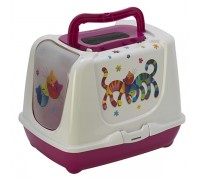 Закрытый туалет для кошек Moderna Trendy Cat Friends Forever с угольны..