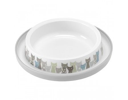 Moderna Trendy Dinner Maasai МОДЕРНА миска для кошек, пластик, серо-белый, дизайн Масаи, 210мл, d15.5см