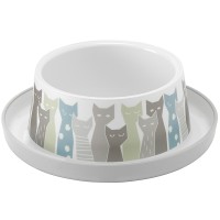 Moderna Trendy Dinner Maasai МОДЕРНА миска для кошек, пластик, серо-белый, дизайн Масаи, 350мл, d17см