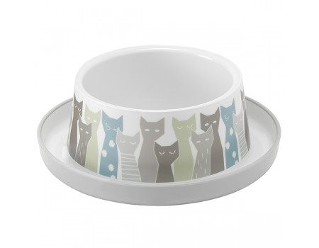 Moderna Trendy Dinner Maasai МОДЕРНА миска для кошек, пластик, серо-белый, дизайн Масаи, 350мл, d17см