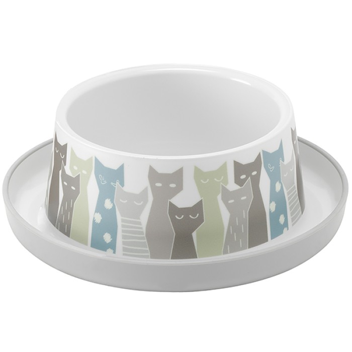 Moderna Trendy Dinner Maasai МОДЕРНА миска для котів, пластик, сіро-білий, дизайн Масаї, 350мл, d17см