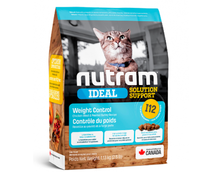 I12 Nutram Ideal Solution Support ® Weight Control Cat Food Для дорослих котів, схильних до ожиріння Рецепт з куркою та вівсянкою 1,13 кг