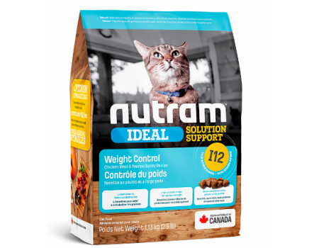 I12 Nutram Ideal Solution Support® Weight Control Cat Food Для взрослых котов, склонных к ожирению Рецепт с курицей и овсянкой 1,13 кг