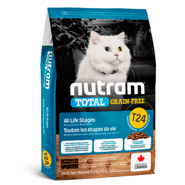 T24 NUTRAM TOTAL GF Salmon & Trout Cat, холистик без зерновой корм для кота, лосось/форель,  5.4кг