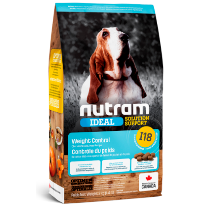 I18 NUTRAM Ideal Solution Support Weight Control Рецепт с курицей, шлифованной ячменем и горошком Для взрослых собак склонных к ожирению 2 кг