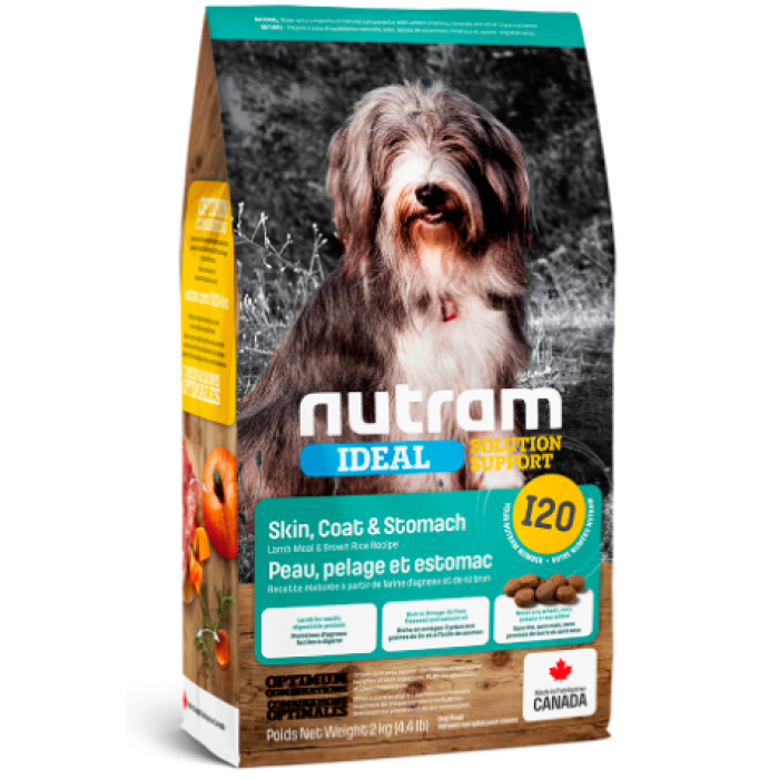 Сухой корм I20 NUTRAM Ideal Solution Support Skin, Coat & Stomach,  с ягненком и коричневым рисом, 340 г 