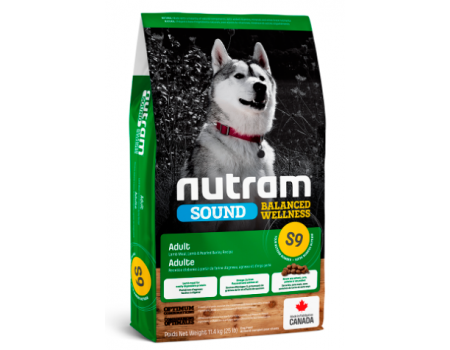 S9 Nutram Sound Balanced Wellness® Natural Lamb Adult Dog Рецепт з ягнятком та шліфованим ячменем Для дорослих собак 11.4 кг