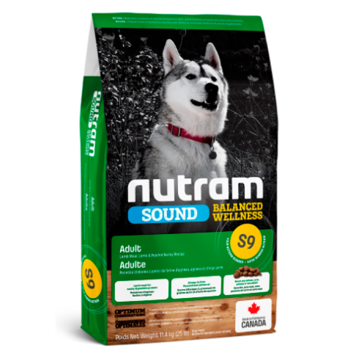 S9 Nutram Sound Balanced Wellness® Natural Lamb Adult Dog Рецепт з ягнятком та шліфованим ячменем Для дорослих собак 11.4 кг