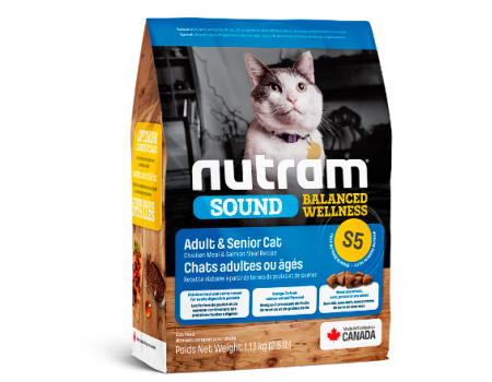 S5 NUTRAM Sound Balanced Wellness Adult/Urinary Cat Рецепт з куркою та лососем Для дорослих котів 1,13 кг