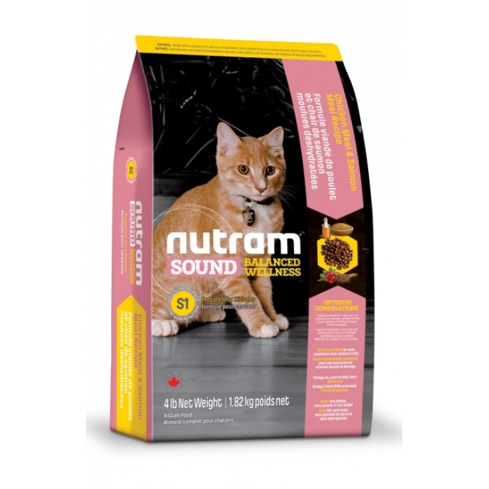 S1 NUTRAM Sound Balanced Wellness Kitten Рецепт с курицей и лососем Для котят 20 кг