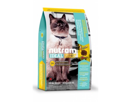 Сухий корм I19 Nutram Ideal Solution Support® Sensetive, для котів з проблемами шкіри, вовни або шлунка, з куркою та лососем, 20 кг