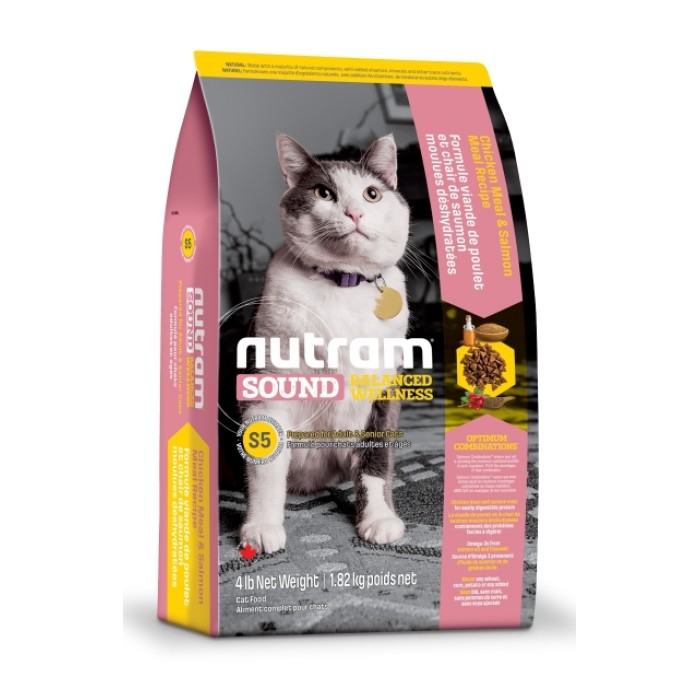 S5 NUTRAM Sound Balanced Wellness Adult/Urinary Cat Рецепт з куркою та лососем Для дорослих котів 0,34 кг