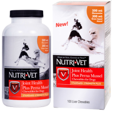 Жевательные таблетки для собак Nutri-Vet Joint Health Plus Perna Mussel, с глюкозамином, мидиями, 100 табл