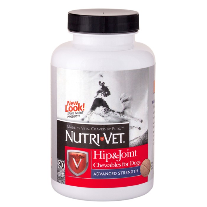 Nutri-Vet Hip&Joint Advanced НУТРИ-ВЕТ СВЯЗКИ И СУСТАВЫ АДВАНСИД, 3 уровень, глюкозамин и хондроитиндля собак, с МСМ, 90 табл.