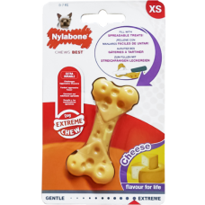Nylabone Extreme Chew Cheese Bone НИЛАБОН СЫРНАЯ КОСТОЧКА жевательная игрушка для собак, вкус сыра, XS, до 7 кг, 7.5х3,5х1 см