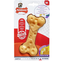Nylabone Extreme Chew Cheese Bone НИЛАБОН СЫРНАЯ КОСТОЧКА жевательная игрушка для собак, вкус сыра, M, до 16 кг, 12.5х6х3 см
