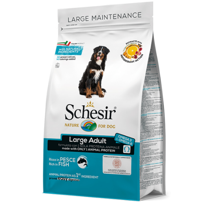 Schesir Dog Large Adult Fish ШЕЗИР ДОРОСТИЙ ВЕЛИКИХ РИБА сухий монопротеїновий корм для дорослих собак великих порід, 12 кг,