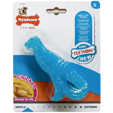 Nylabone Puppy Chew Dinosaur НИЛАБОН ДИНОЗАВР жевательная игрушка для щенков, вкус курицы,  S, до 11 кг, 12х5,5х2.5 см