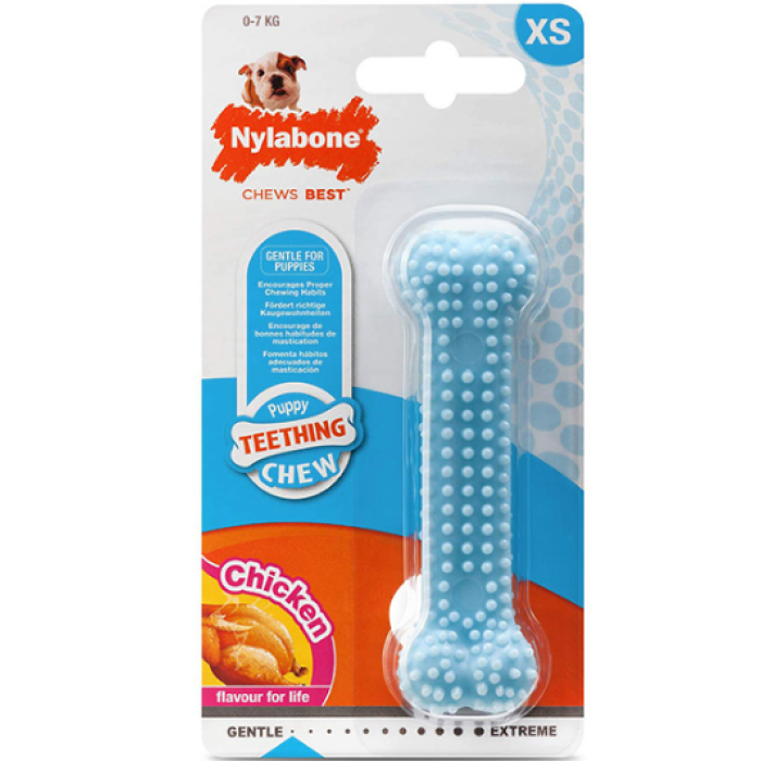 Nylabone Puppy Chew, голубой,  XS, до 7 кг, 9.5х2,5х1.9 см
