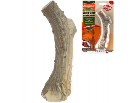 Nylabone Extreme Chew Antler НИЛАБОН ОЛЕНИЙ РОГ жевательная игрушка для собак, вкус оленины, L, до 23 кг, 17.8х7х5.1 см