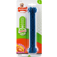 Nylabone Moderate Chew Dental Bone НИЛАБОН ДЕНТАЛ БОУН жевательная игрушка кость для собак, вкус курицы, L, до 23 кг, 20.3х4.4х3.2 см