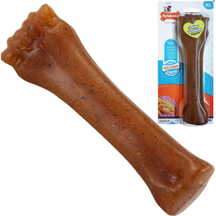 Nylabone Puppy Chew Bone НІЛАБОН БОУН кістка жувальна іграшка для цуценят, смак курки, XL, до 23 кг, 19.5х6х3 см