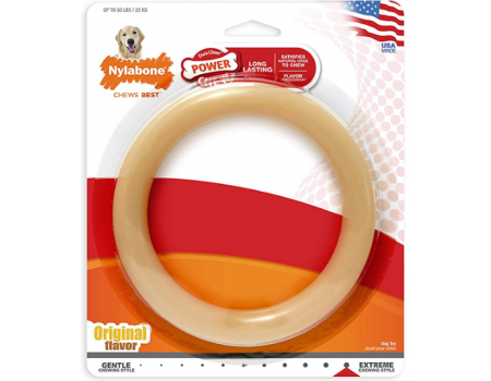 Nylabone Extreme Chew Ring НИЛАБОН КОЛЬЦО жевательная игрушка для собак, вкус курицы, L, до 23 кг, 15х15х1.5 см
