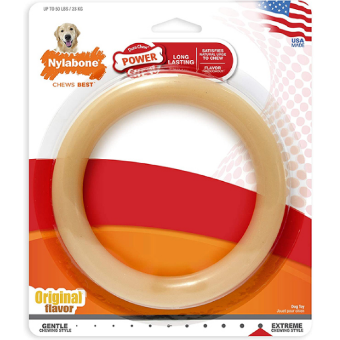 Nylabone Extreme Chew Ring НІЛАБОН КІЛЬЦЕ жувальна іграшка для собак, смак курки, L, до 23 кг, 15х15х1.5 см