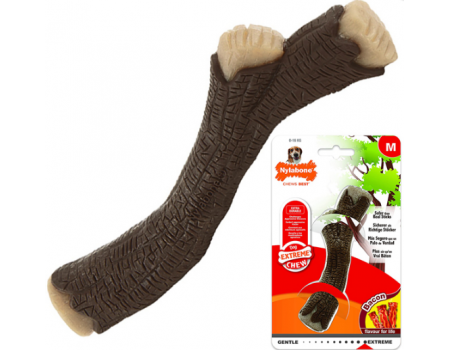 Nylabone Extreme Chew Wooden Stick НІЛАБОН гілка жувальна іграшка для собак, смак бекону, M, до 16 кг