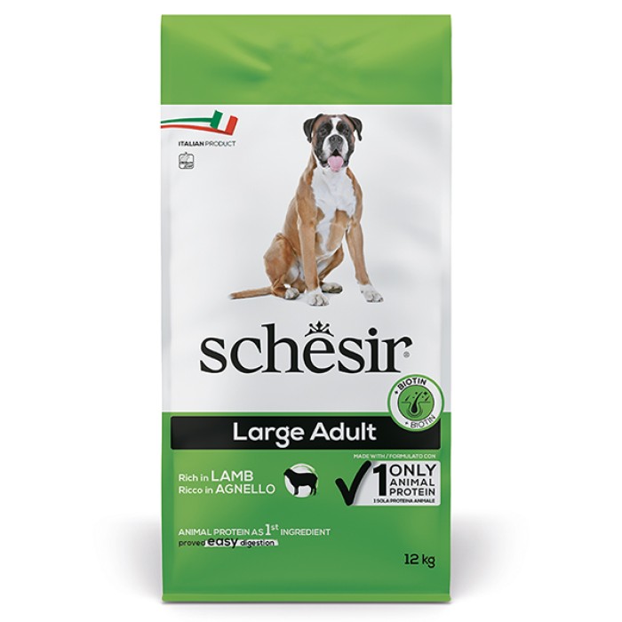 Schesir Dog Large Adult Lamb ШЕЗИР ДОРОСЛИЙ ВЕЛИКИХ ЯГНЯТ сухий монопротеїновий корм для дорослих собак великих порід, 12 кг,