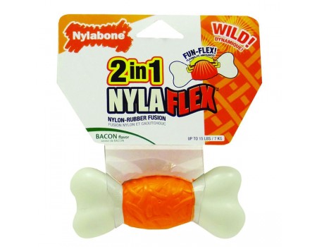 Nylabone NylaFlex Bone НИЛАБОН НИЛАФЛЕКС БОН игрушка кость для собак с умеренным стилем грызения, вкус бекона, нейлон-резина , собаки до 7 кг.