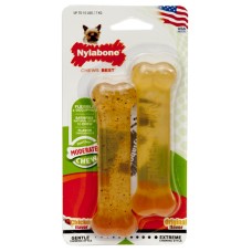 Nylabone Flexi Chew Twin Pack НИЛАБОН ФЛЕКСИ ЧЬЮ жевательная игрушка кость для собак до 7 кг с умеренным стилем грызения, компл. 2шт., два вкуса