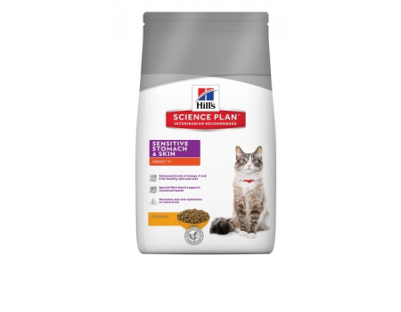 Hills  Science Plan™ Feline ADULT SENSITIVE STOMACH & SKIN  для взрослых кошек с чувствительным пищеварением и кожей, с курицей- 0.3 кг