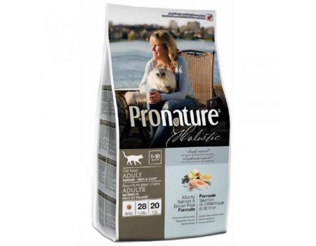 Сухой корм Pronature Holistic Adult Atlantic Salmon&Brown Rice с лососем и рисом, для котов, 2.72 кг