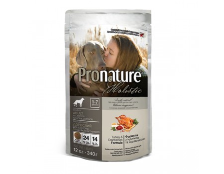 Pronature Holistic (Пронатюр Холистик) с индейкой и клюквой сухой холистик корм для собак всех пород , 0,34 кг.