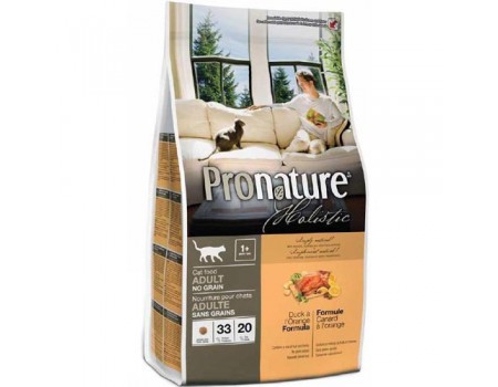 Pronature Holistic (Пронатюр Холистик) с уткой и апельсинами сухой холистик корм Без Злаков для котов , 0.34 кг.