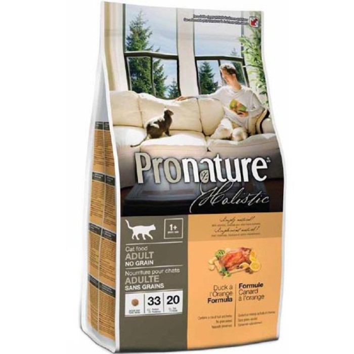 Pronature Holistic (Пронатюр Холистик) з качкою та апельсинами сухий холістик корм Без Злаків для котів 0,34 кг.