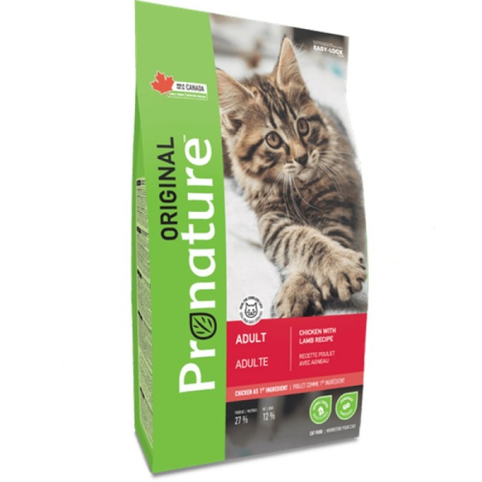 Pronature Original Adult Chicken Lamb ПРОНАТЮР ОРИДЖИНАЛ КУРИЦА  ЯГНЕНОК  сухой супер премиум корм для взрослых котов,  курица с ягненком , 5 кг.