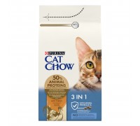 Cat Chow Feline 3 in 1 Формула с тройным действием 1,5 кг..