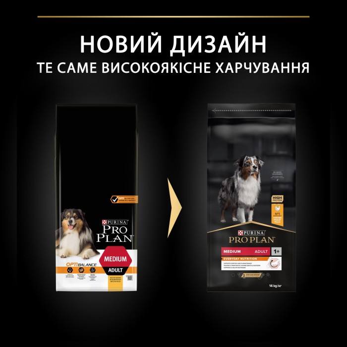 PRO PLAN  OPTIBALANCE  для взрослых собак средних пород 14 кг*
