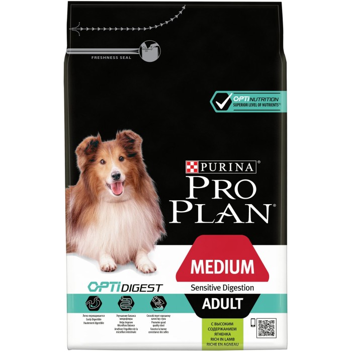 PRO PLAN OPTIDERMA Medium Sensitive для дорослих собак з чутливою шкірою, з ягнятком 3 кг